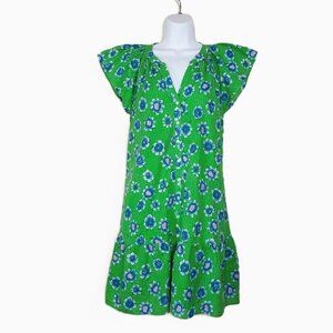 Xirena Jude Bright Floral Tiered Mini Dress XS V-Neck Feminine Coquette